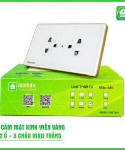 Ổ cắm mặt kính cường lực Hunonic 